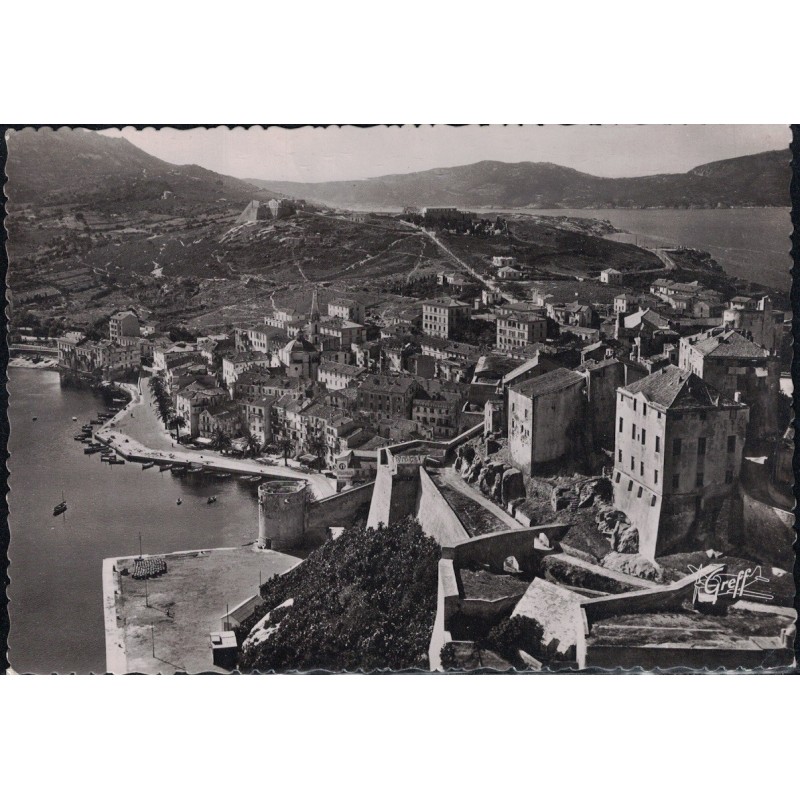 CALVI - VUE AERIENNE - VUE GENERALE DE LA CITADELLE - CARTE AVEC TEXTE.