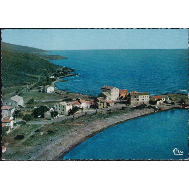 SANTA SEVERA - COMMUNE DE LURI - VUE AERIENNE DE LA COTE DU CAP CORSE ET SA PLACE - CARTE DATEE DE 1965.