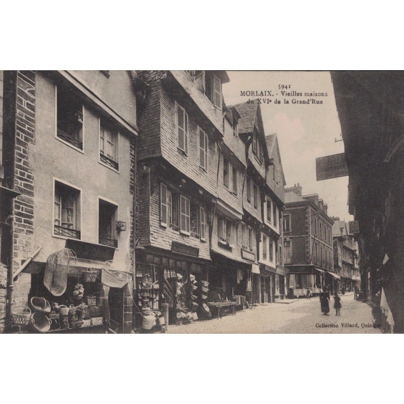 MORLAIX - VIEILLES MAISONS DE LA GRAND'RUE - CARTE NON CIRCULEE NEUVE.