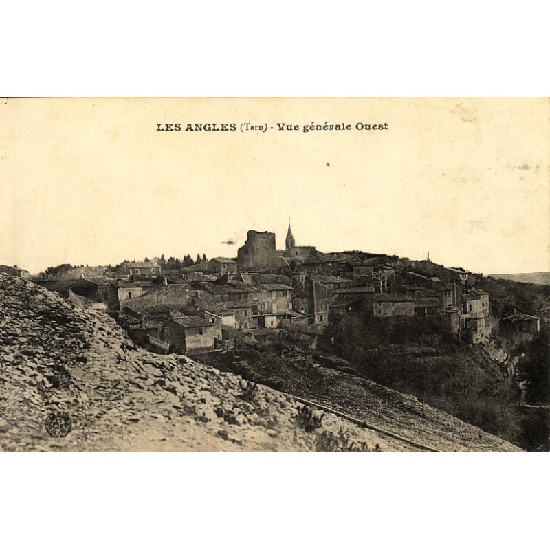 LES ANGLES - VUE GENERALE OUEST - CARTE AVEC LONG TEXTE.