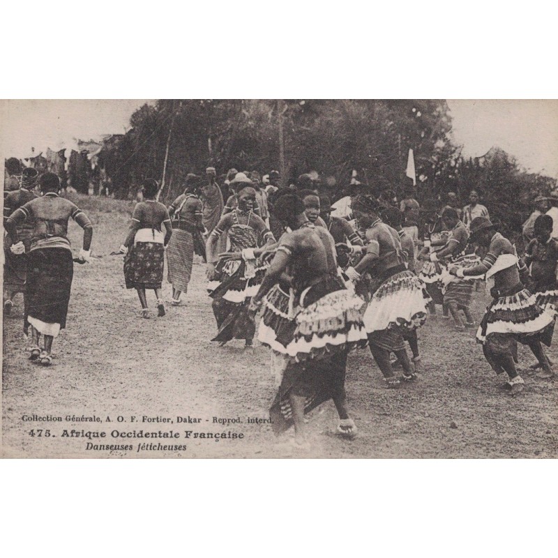 AFRIQUE OCCIDENTALE FRANCAISE - DANSEUSES FETICHISTES - CARTE NEUVE.