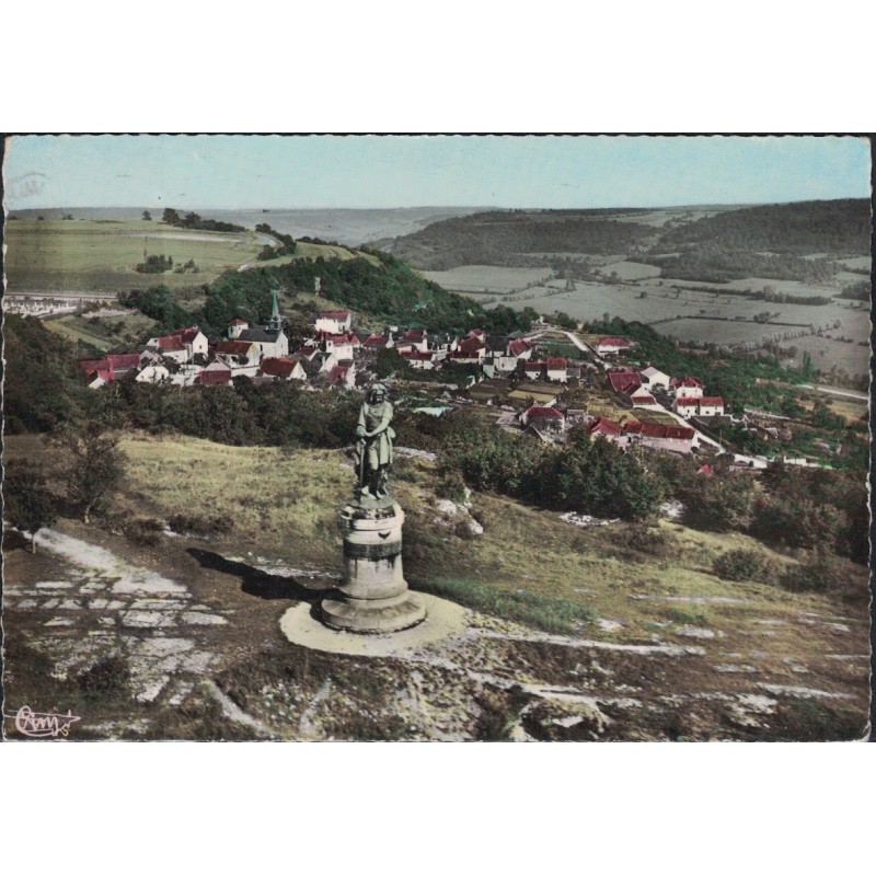 ALISE SAINTE REINE - STATUE DE VERCINGETORIX - VUE SUR LE CAMP DU ROCHER - CARTE AVEC TEXTE.