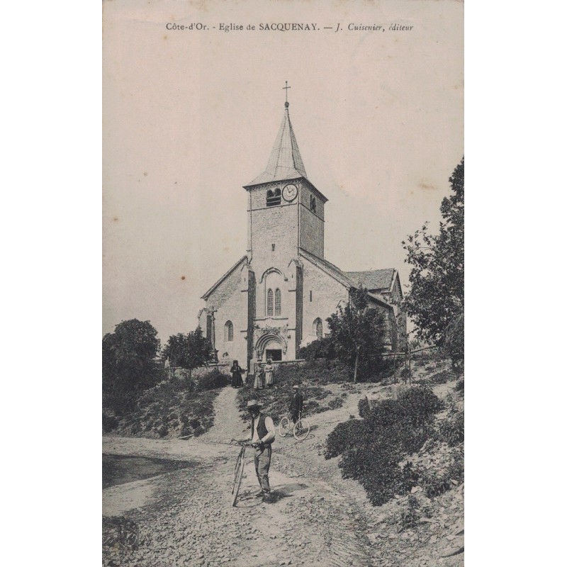 SACQUENAY - EGLISE - CARTE AVEC TEXTE DE 1913.