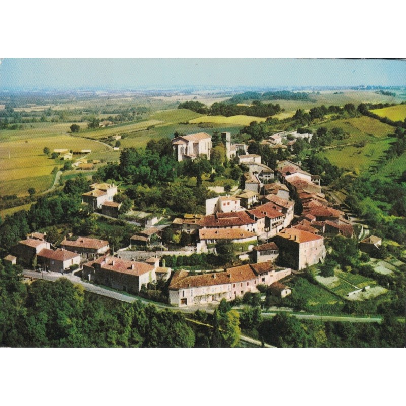 CASTELNAU BARBARENS - VUE GENERALE AERIENNE - CARTE AVEC TEXTE.