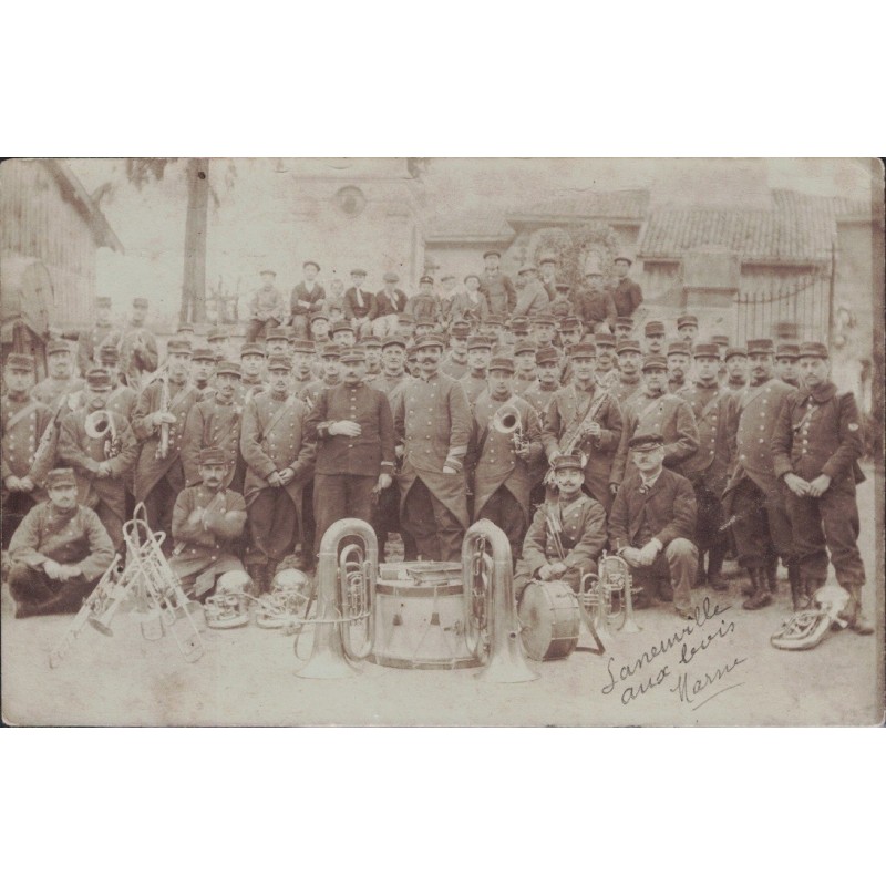 LANEUVILLE AUX BOIS - LE 151e - LA MUSIQUE - CARTE PHOTO DATEE 30-9-19 - AAVEC TEXTE.