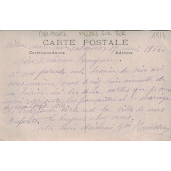 VILLERS SUR MER - FIANCAILLES DANS UNE VILLA - ANIMATION - COUPLES  - CARTE PHOTO DATEE DE 1914 (TEXTE).