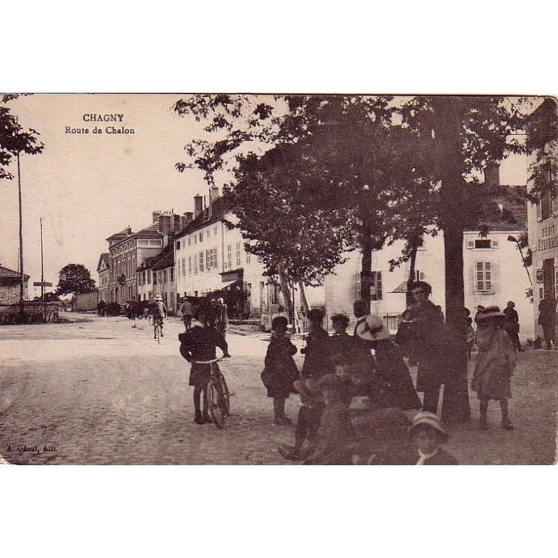 CHAGNY - ROUTE DE CHALON - ANIMATION - ENFANTS - CARTE AVEC TEXTE.