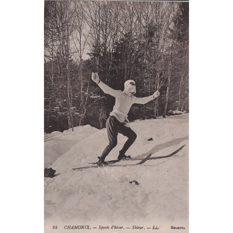 CHAMONIX - SPORTS D'HIVERS - SKIEUR - CARTE POSTALE NON CIRCULEE.