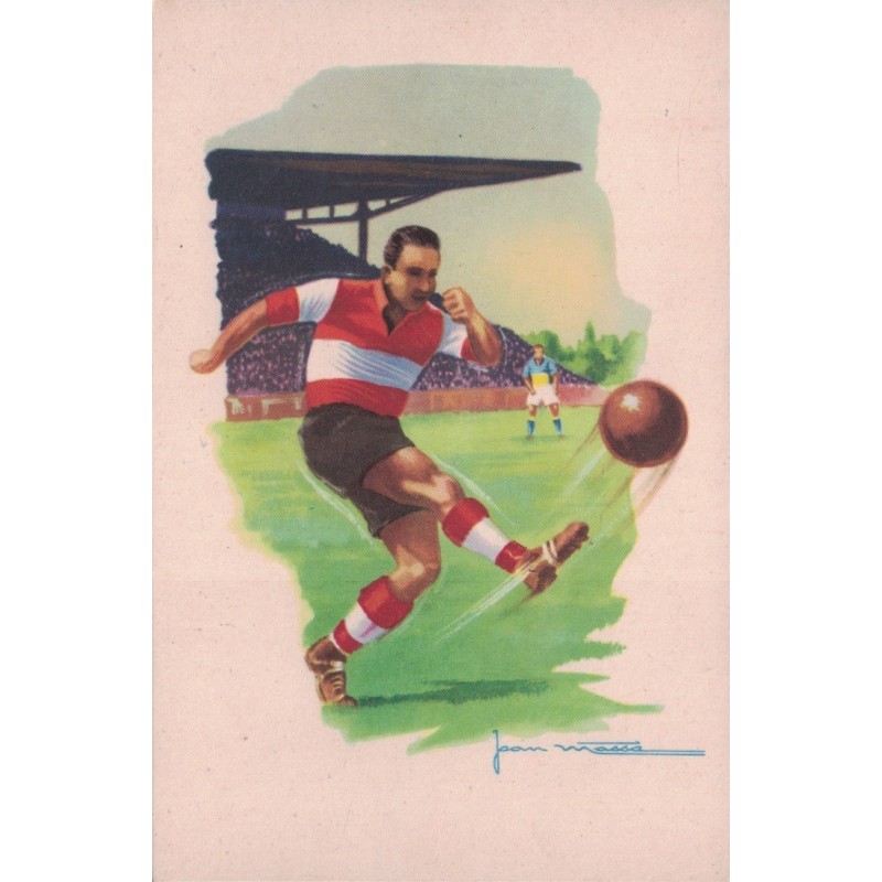 JEAN MASSA - ILLUSTRATEUR - JOUEUR DE FOOT - CARTE DNON CIRCULEE.