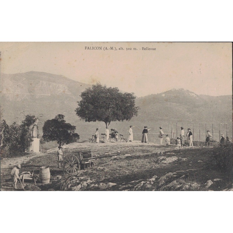 FALICON -BELLEVUE - ANIMATION - CARTE POSTALE DATEE DE 1913.