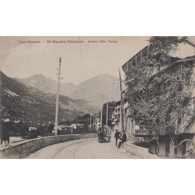 SAINT MARTIN DE VESUBIE - AVENUE FELIX POULAN - CARTE POSTALE DATEE DE 1917.