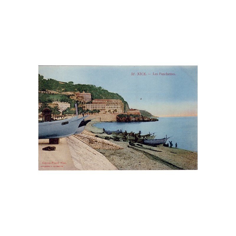 NICE - LES PONCHETTES - CARTE POSTALE AVEC TEXTE.