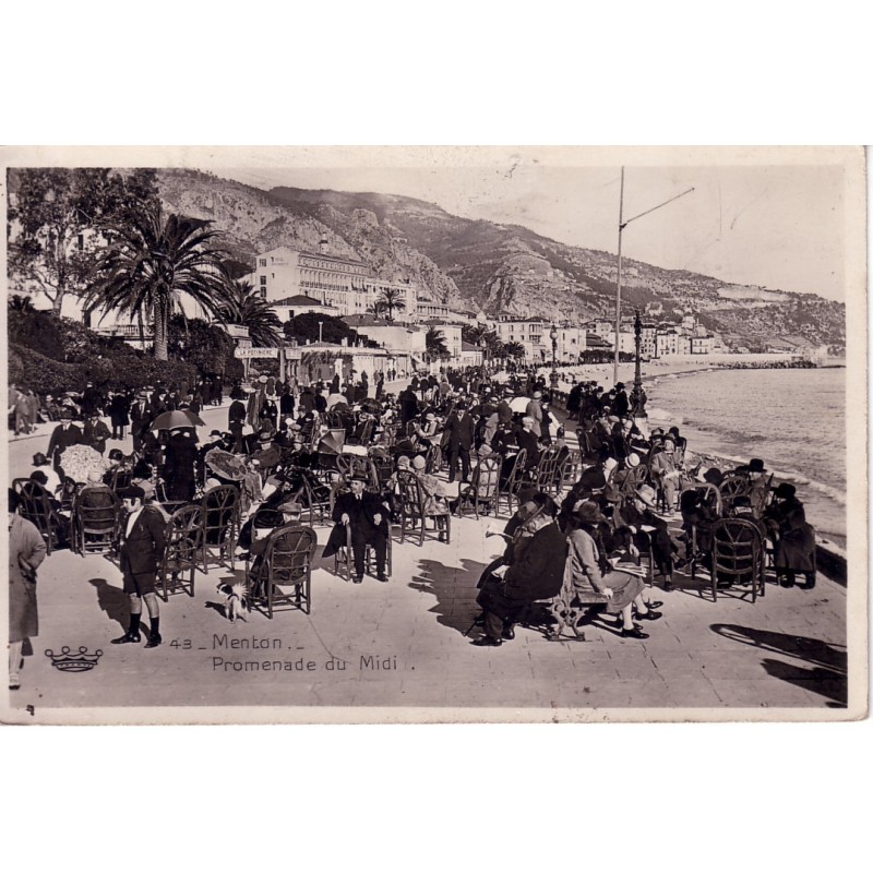 MENTON - PROMENADE DU MIDI - CARTE POSTALE NON CIRCULEE.