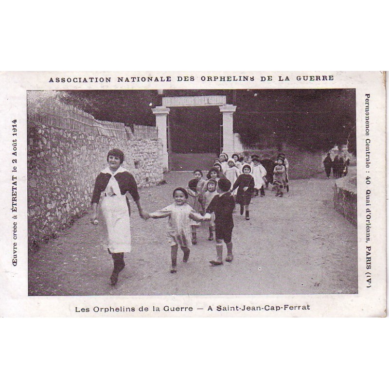 SAINT JEAN CAP FERRAT - LES ORPHELINS DE GUERRE A SAINT JEAN CAP FERRAT - ENFANTS - CARTE POSTALE NON CIRCULEE.