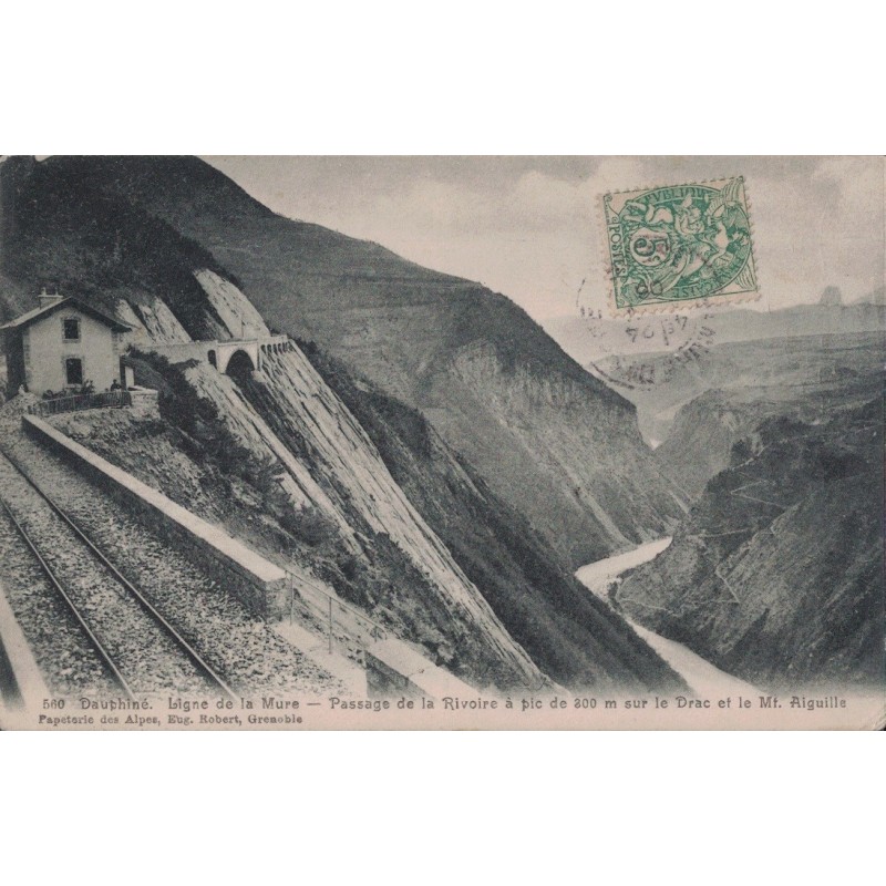 LA MURE - LIGNE DE LA MURE - PASSAGE DE LA RIVOIRE - CARTE DATEE DE 1906.