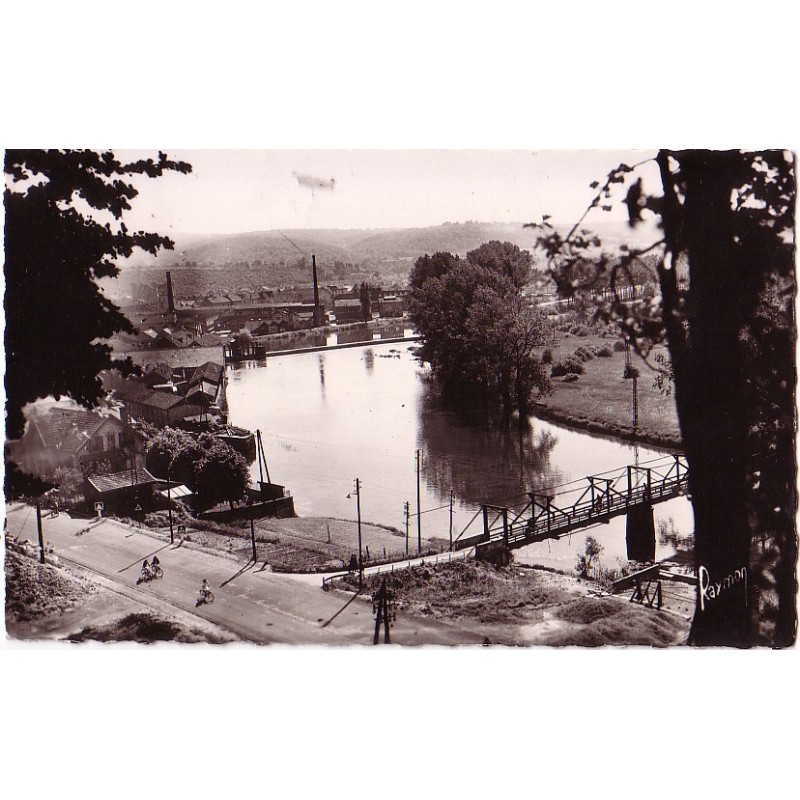 BEAULIEU - USINE ET PASSERELLE - VUE SUR LE DOUBS - CARTE DATEE DE 1953.