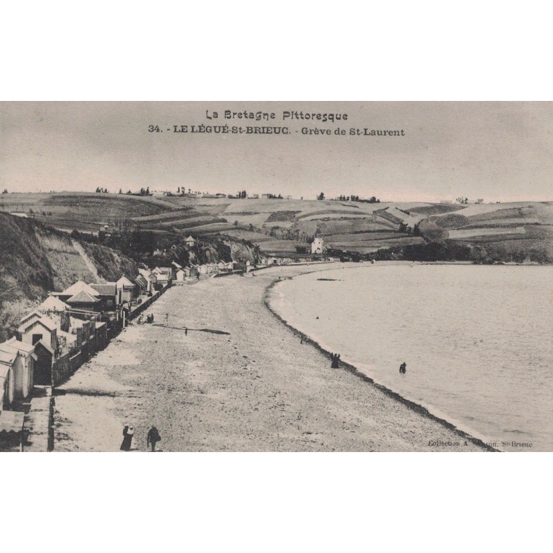 SAINT BRIEUC - LE LEGUE ST BRIEUC - GREVE DE SAINT LAURENT - CARTE NON CIRCULEE.