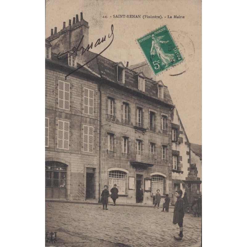 SAINT RENAN - LA MAIRIE - CARTE DATEE DE 1914.