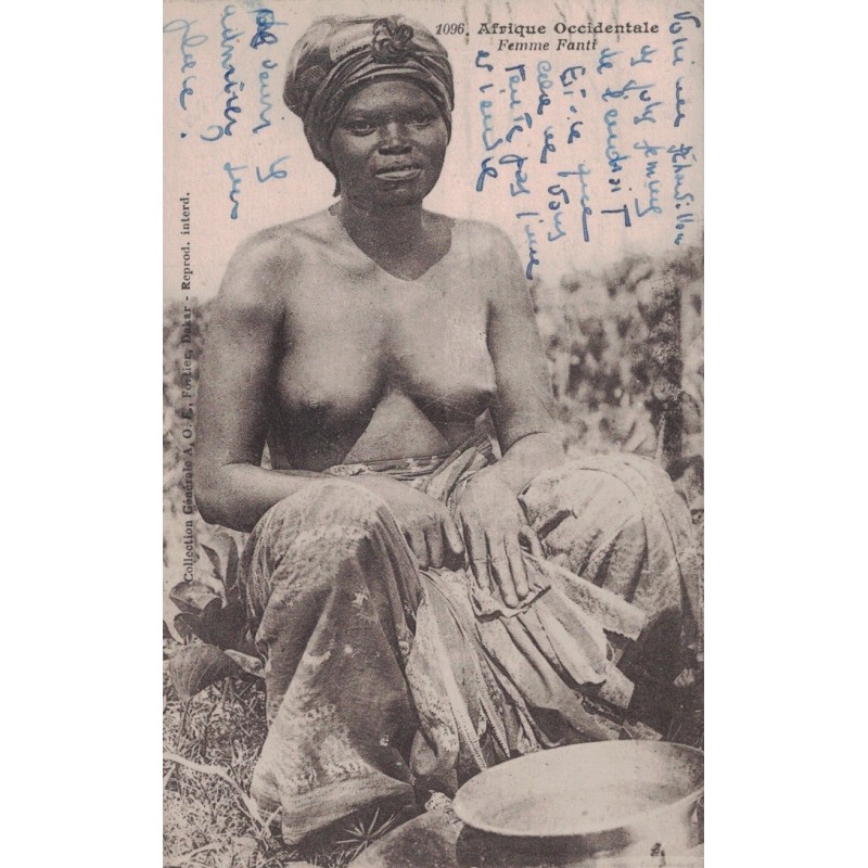 SENEGAL - FEMME FANTI - NU ETHNIQUE - VERSO CACHET PAQUEBOT - CARTE DATEE DE 1935.