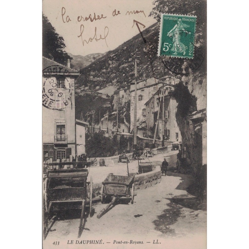 PONT EN ROYANS  - VUE DES RUES - CARTE DATEE DE 1909.