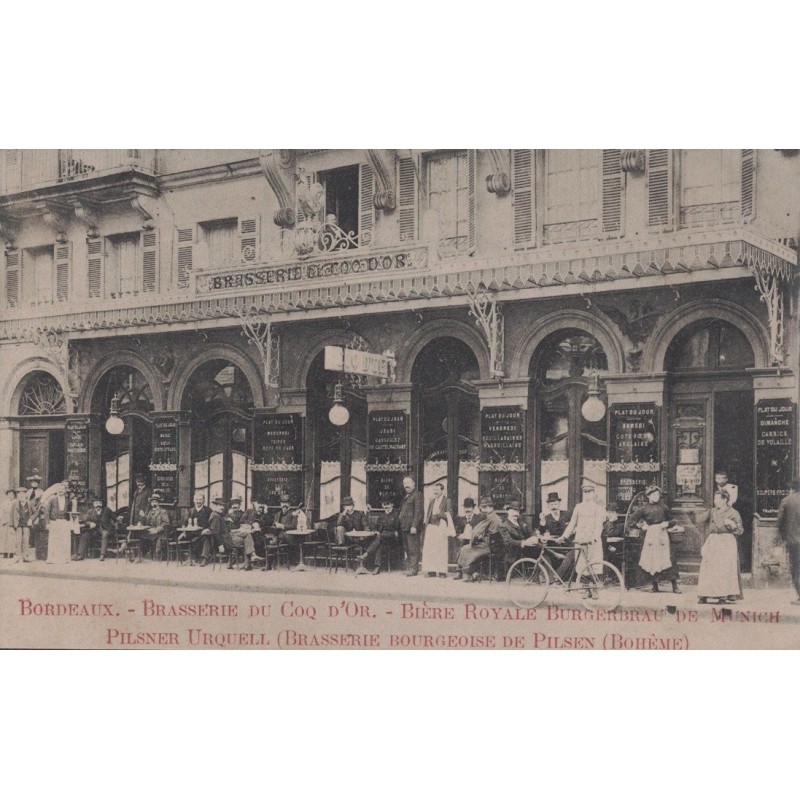 copy of BORDEAUX - HOTEL FRANC-COMTOIS - EN FACE DES GARES DU MIDI, ETAT ET ORLEANS - CARTE DATEE DE 1906.