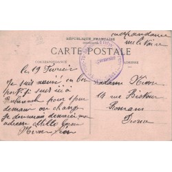 RICHERENCHES - ENTREE DU VILLAGE COTE SUD - MILITAIRES - CACHET MILITAIRE AUVERSO VERSO - GUERRE DE 1914-1918.