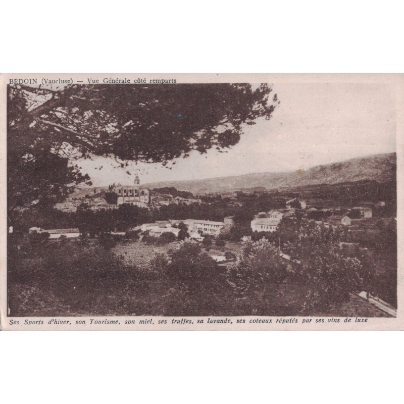 BEDOIN - VUE GENERALE COTE REMPARTS - CARTE NON CIRCULEE.