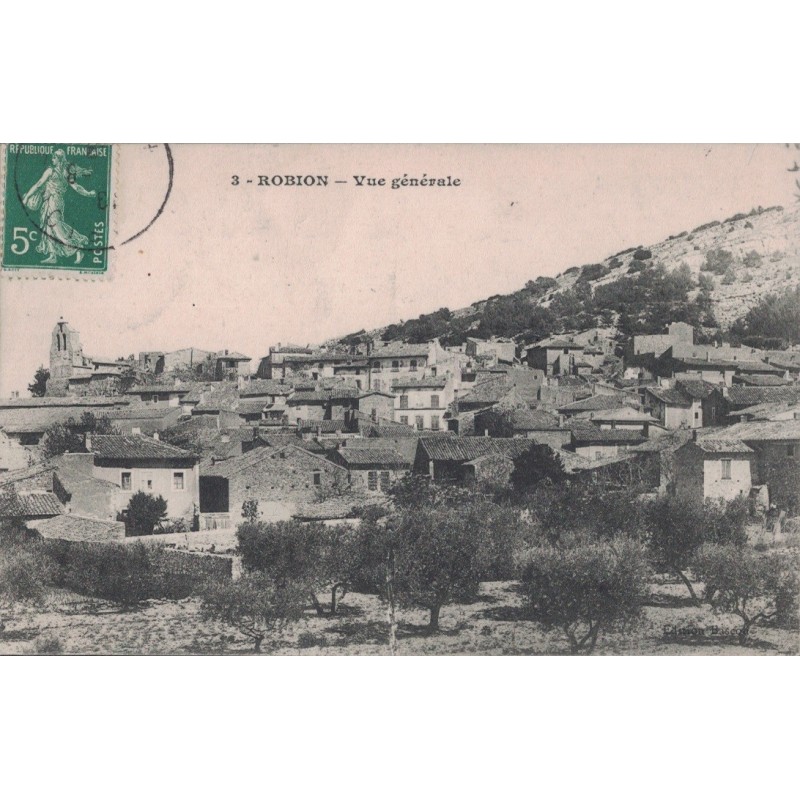 ROBION - VUE GENERALE DU VILLAGE - CARTE DATEE DE 1908.