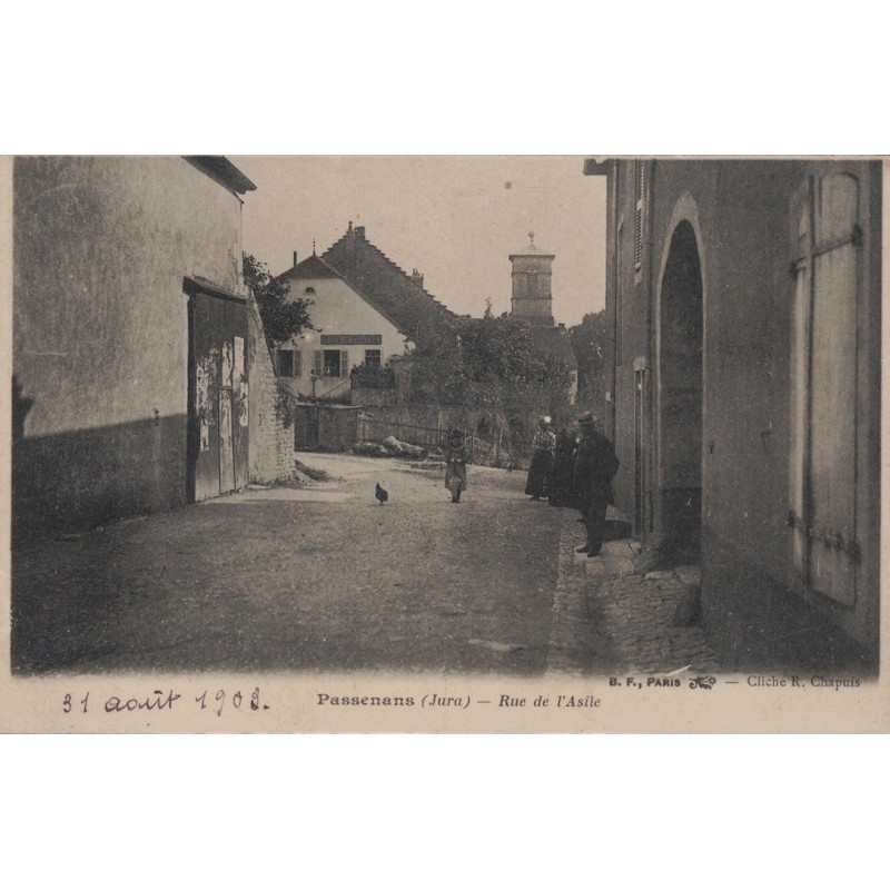PASSENANS - RUE DE L'ASILE - CARTE DATEE DE 1903.