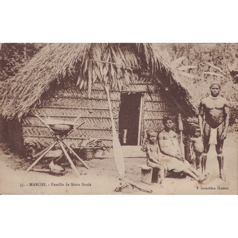 MARONI - FAMILLE DE NOIRS BONIS - BELLE ANIMATION - NON CIRCULEE.