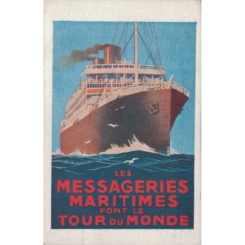 MESSAGERIES MARITIMES - LES MESSAGERIES MARITIMES FONT LE TOUR DU MONDE - CARTE POSTALE NEUVE