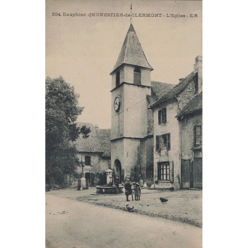 MONESTIER DE CLERMONT - L'EGLISE - CARTE AVEC TEXTE.