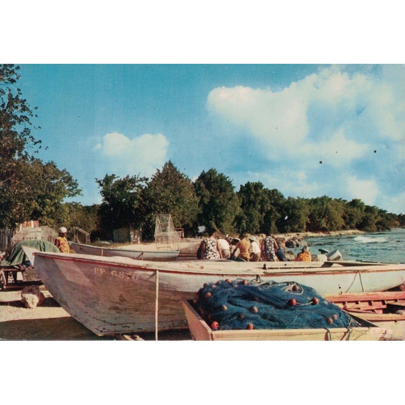 SAINT LOUIS - MARIE GALANTE - PORT DE PECHE - CARTE AVEC TEXTE.