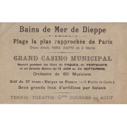 DIEPPE - LE CASINO - VERSO REPIQUAGE PUB - BAIN DE MER DE DIEPPE - GRAND CASINO MUNICIPAL .