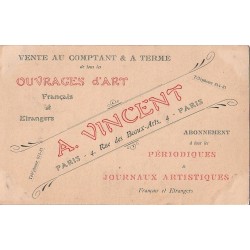 PARIS - VENTE AU COMPTANT D'OUVRAGE D'ART - PERIODIQUES ET JOURNAUX ARTISTIQUES - A. VINCENT .