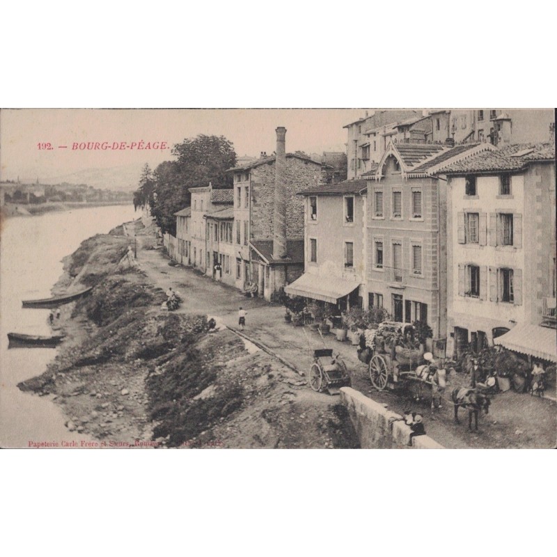 BOURG DE PEAGE - QUAI LACOUR - ANNIMATION - ATTELAGE - CARTE NON CIRCULEE.