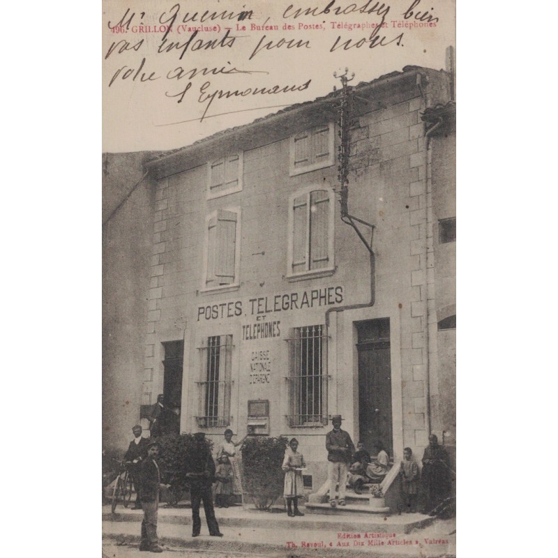 GRILLON - LE BUREAU DES POSTES TELEGRAPHES ET TELEPHONES - POSTIERS - ANIMATION - CARTE DATEE DE 1919.