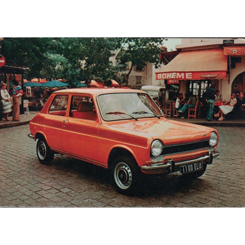 SIMCA 1100 ELIX -CARTE PUBLICITAIRE.