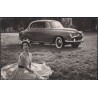 SIMCA - ARONDE SURBAISSEE 1956 - GRAND LARGE - CARTE AVEC TEXTE.