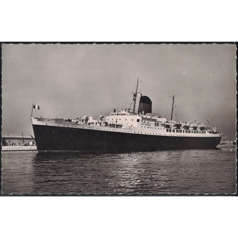 PAQUEBOT - VILLE DE TUNIS - COMPAGNIE GENERALE TRANSATLANTIQUE - NON CIRCULEE.