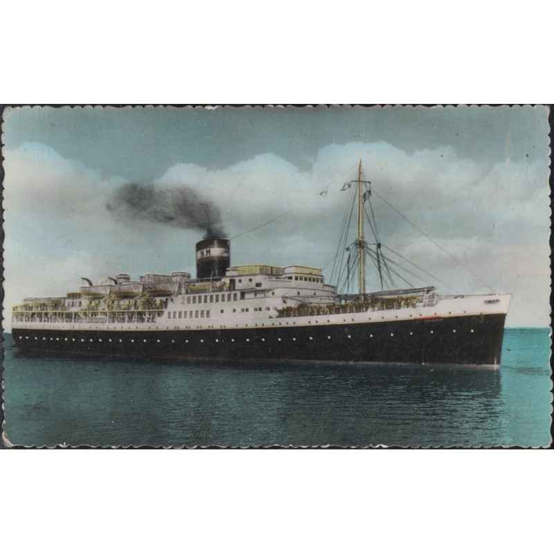 PAQUEBOT - EL MANSOUR - COMPAGNIE DE NAVIGATION MIXTE - CARTE AVEC TEXTE.