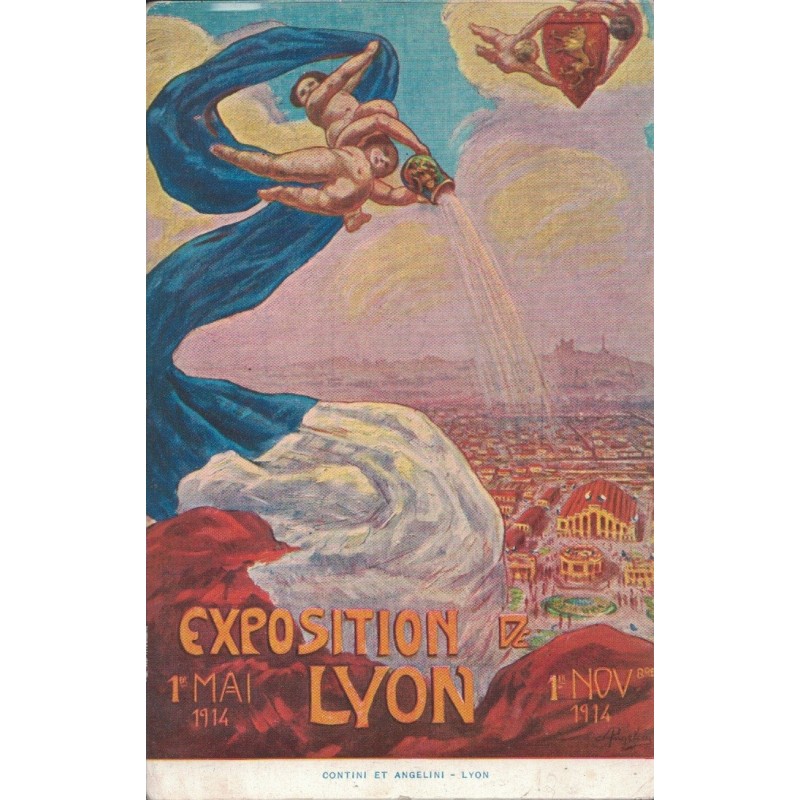 LYON - EXPOSITION DE LYON - 1914 - CONTINI ET ANGELI - CARTE NON CIRCULEE.