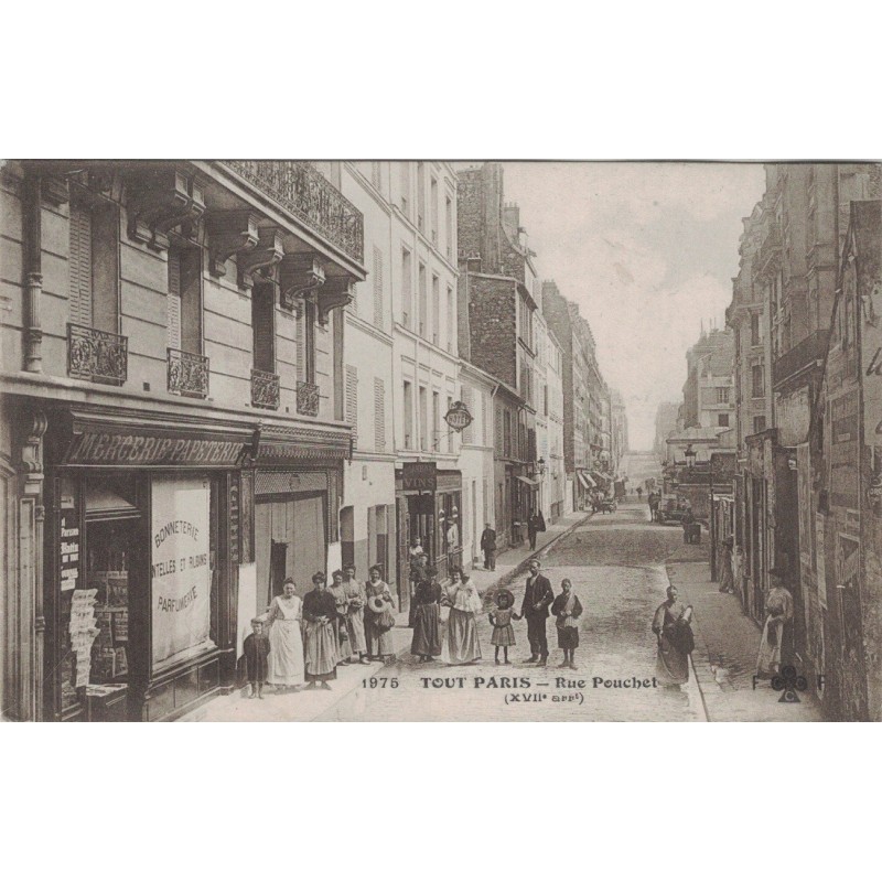 PARIS - RUE POUCHET - BELLE ANIMATION - TOUT PARIS - CARTE DATEE 1909.