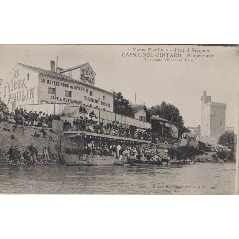 VILLENEUVE LES AVIGNON - VIEUX MOULIN - CASSIGNOL-PINTARD PROPRIETAIRE - CAFE RESTAURANT - CARTE NON CIRCULEE.
