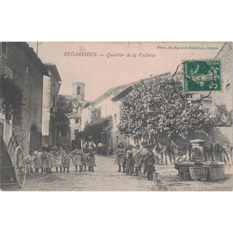 BEDARRIDES - QUARTIER DE LA VACHERIE - CARTE DATEE DE 1907.