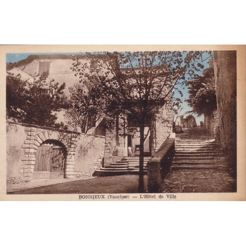 BONNIEUX - L'HOTEL DE VILLE - CARTE AVEC TEXTE.