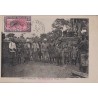 CONGO FRANCAIS - UNE HALTE DANS UN VILLAGE PAHOUIN - CACHET BRAZZAVILLE 12 FEVRIER 1904.