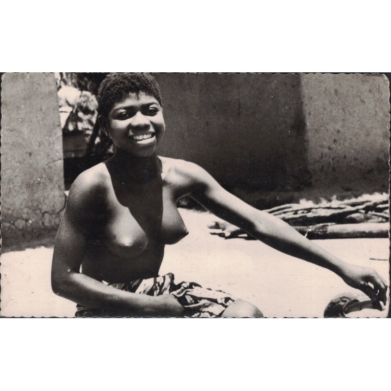 FEMME - SEINS NUS - JEUNE FEMME EWE - SENEGAL - CARTE DATEE DE 1957.