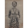 FEMME - SEINS NUS - JEUNE FILLE BAMBARA - SENEGAL - DAKAR - CARTE DATEE DE 1909.