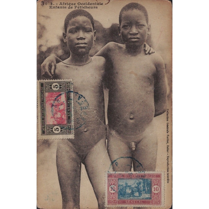 ENFANTS - ENFANTS DE FETICHEURS - DAKAR - SENEGAL - CARTE DATEE DE 1926.